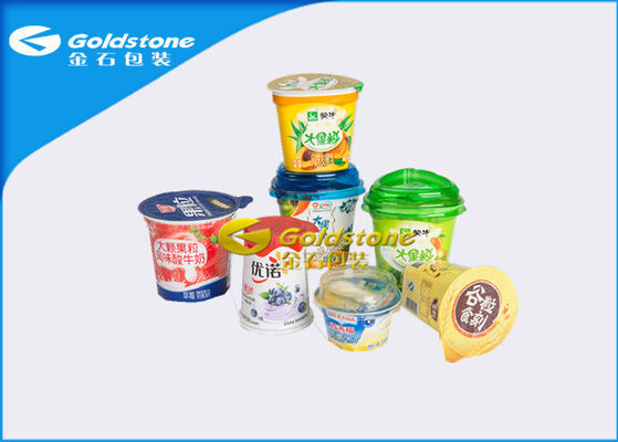 Copos congelados plástico impressos coloridos do iogurte, mini copos plásticos da parte alta Shatterproof