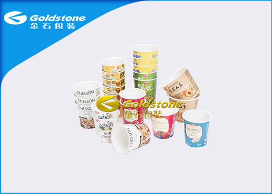 Copos plásticos do gelado do papel de nível elevado do cartão com dois - multi dos lados coloridos