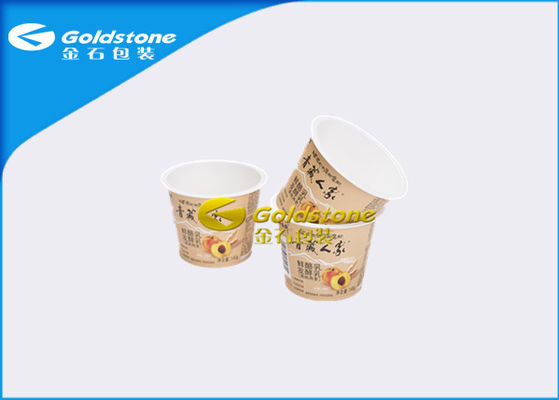 Copos plásticos do iogurte do produto comestível de impressão deslocada, copos descartáveis a favor do meio ambiente do gelado